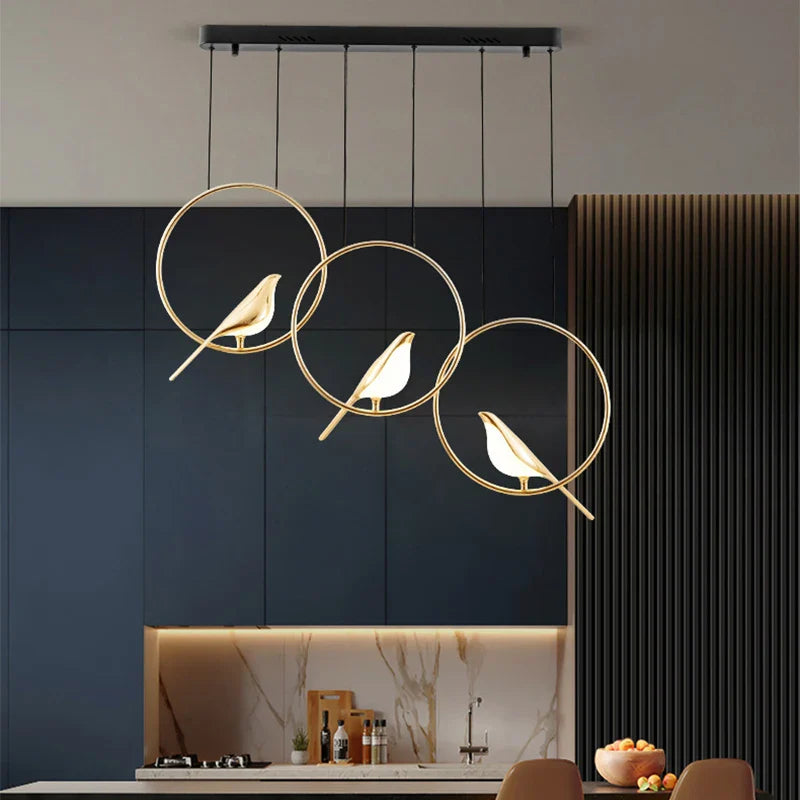 Afralia™ Magpie LED Pendant Chandelier: Nordic Modern Lighting for Home Decor, Living Room, Kitchen.