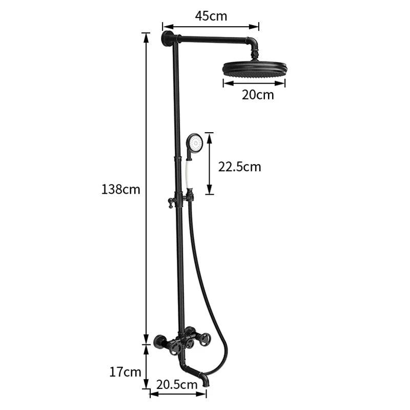 Afralia™ Matte Black Round Tube Bathtub Faucet with Slide Bar Single Handle