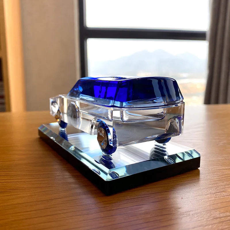 Afralia™ Crystal Car Figurine Glass Model Ornament Table Decor Gift