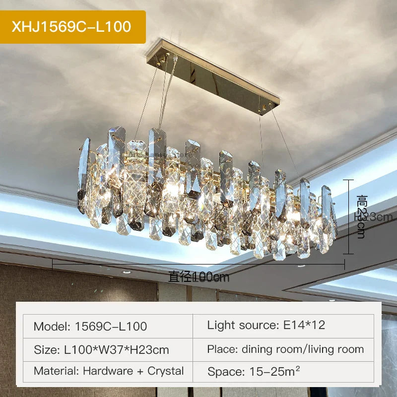 Afralia™ Crystal LED Chandelier for Elegant Living Room, Dining, Bedroom, Kitchen
