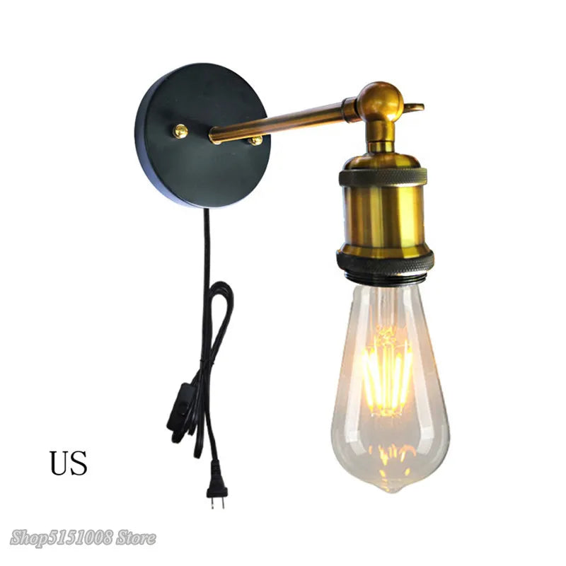 Afralia™ Vintage Bedside Wall Sconce, Retro Industrial LED Wall Light for Living Room & Bedroom