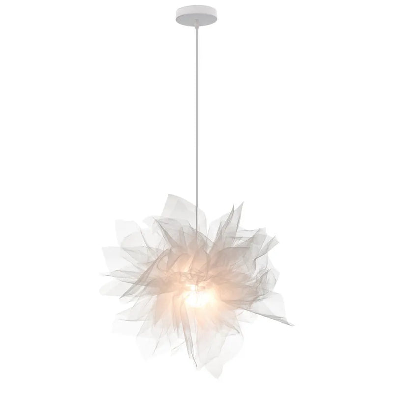 Afralia™ Gauze Flower Chandeliers: Modern Nordic Mesh Pendant Light for Bedroom, Living, Children's Room