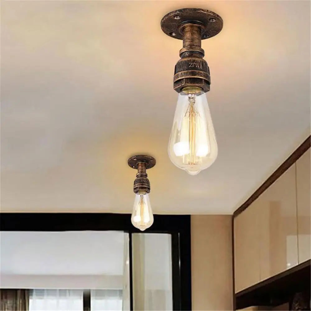 Afralia™ Vintage Industrial Pipe Ceiling Light Fixtures