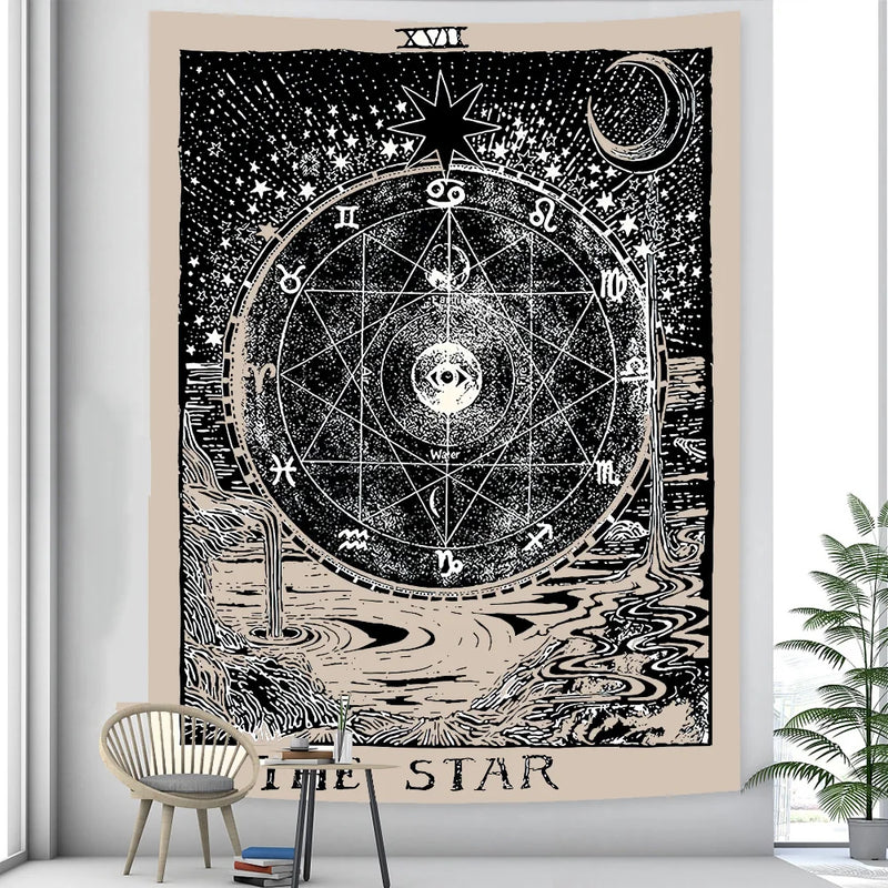 Afralia™ Tarot Card Psychedelic Tapestry Wall Hanging for Bohemian Home Decor