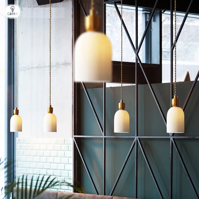Afralia™ Ceramic Pendant Lights: Nodic Modern Hanging Lamp for Bedroom and Living Room