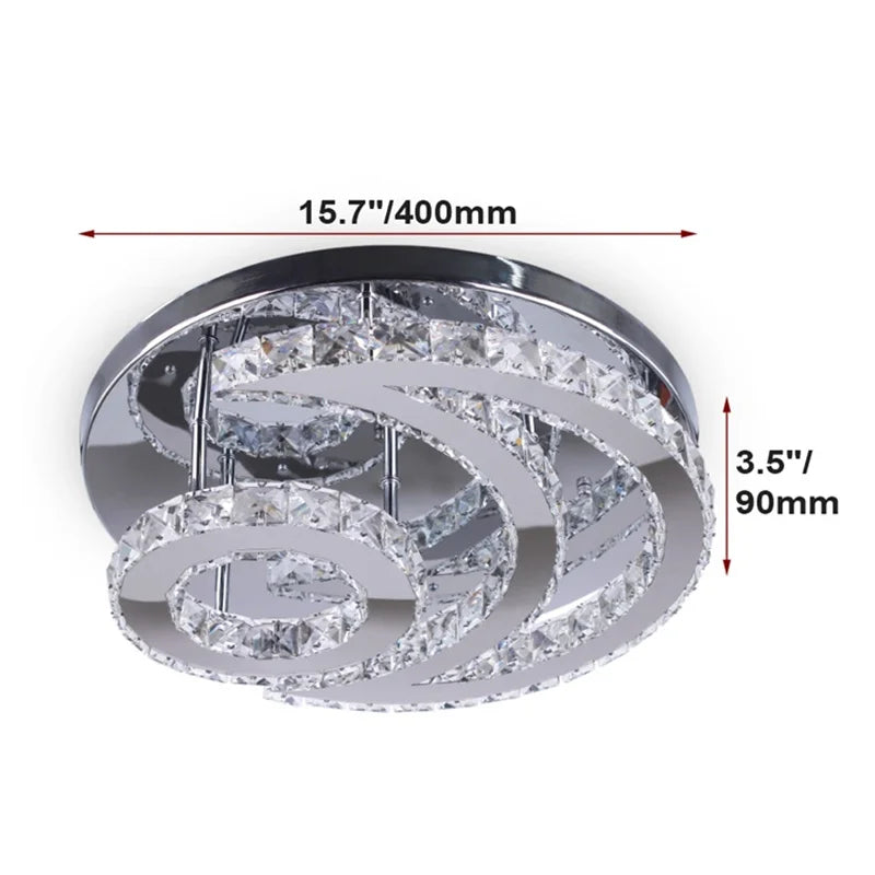 Afralia™ Modern Crystal Ceiling Chandelier LED Light for Living Dining Bedroom Lighting