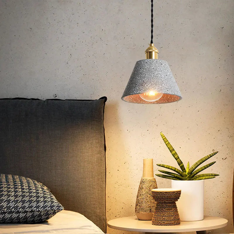 Afralia™ Loft Industrial Cement LED Pendant Lamp for Bedroom Dinning Room Cafe