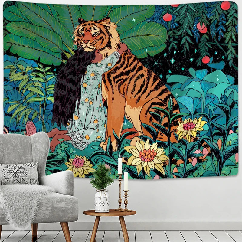 Afralia™ Forest Animal Mandala Tapestry Wall Hanging