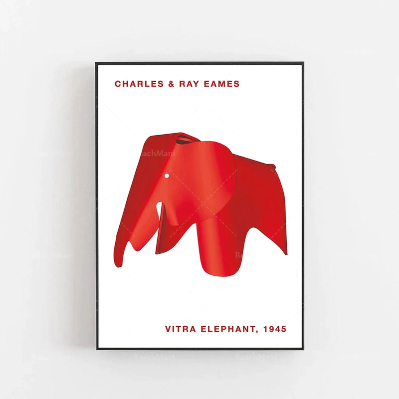 Afralia™ Elephant Bauhaus Canvas Print for Children's Room Wall Decor