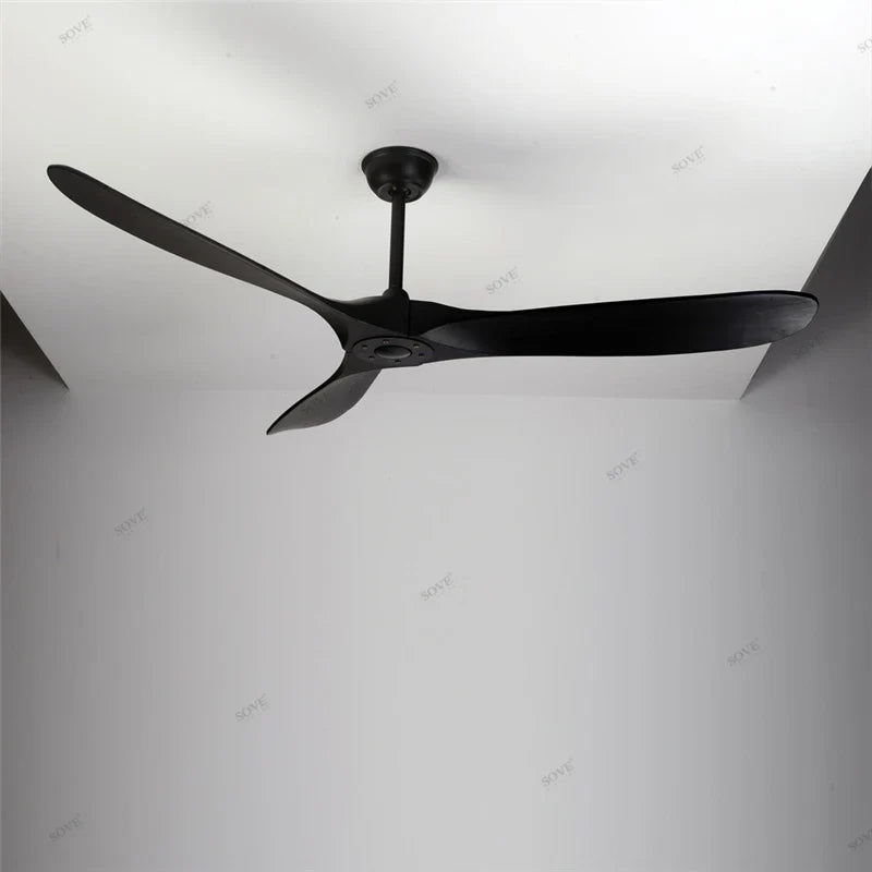 Afralia™ 60" Solid Wood DC Ceiling Fan with Remote Control