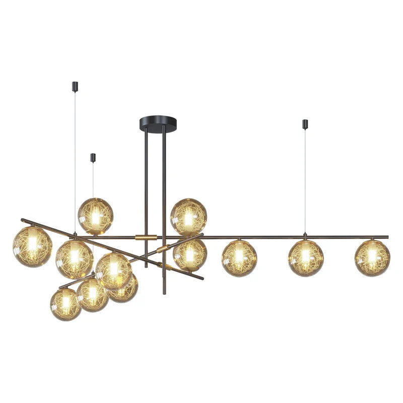 Afralia™ Glass Ball Chandelier Ceiling Lights for Home Decor - Modern LED Pendant Lamp