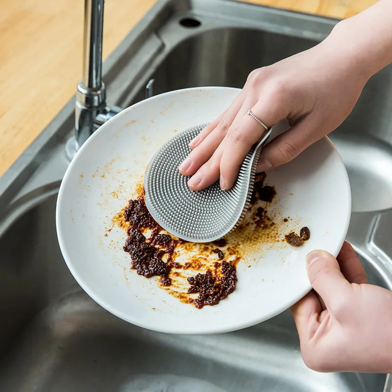 Silicone Cleaning Brush for Kitchen & Tableware Washing - Afralia™ Home Supplies