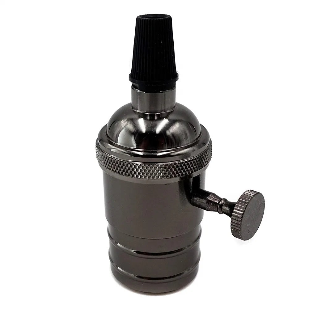 Afralia™ Vintage E27 Socket Lamp Base With Switch - Edison Style Bulb Holder Socket