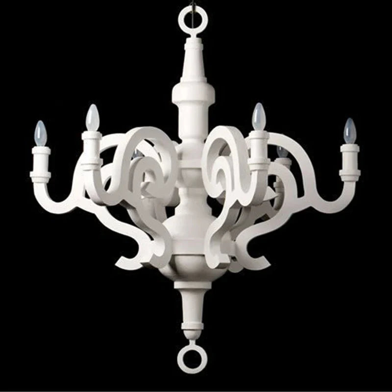 Afralia™ White Candle Chandelier: Postmodern Art for Dining Room & Clothing Shop