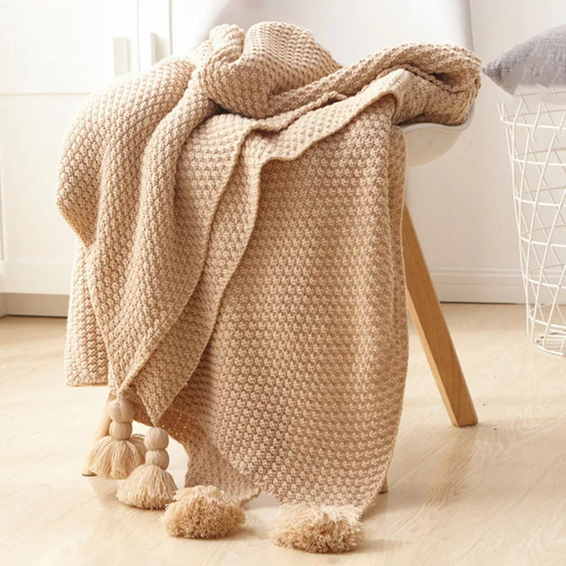 Afralia™ Knitted Woolen Ball Blanket - Super Warm Cozy Sofa Throw Blanket