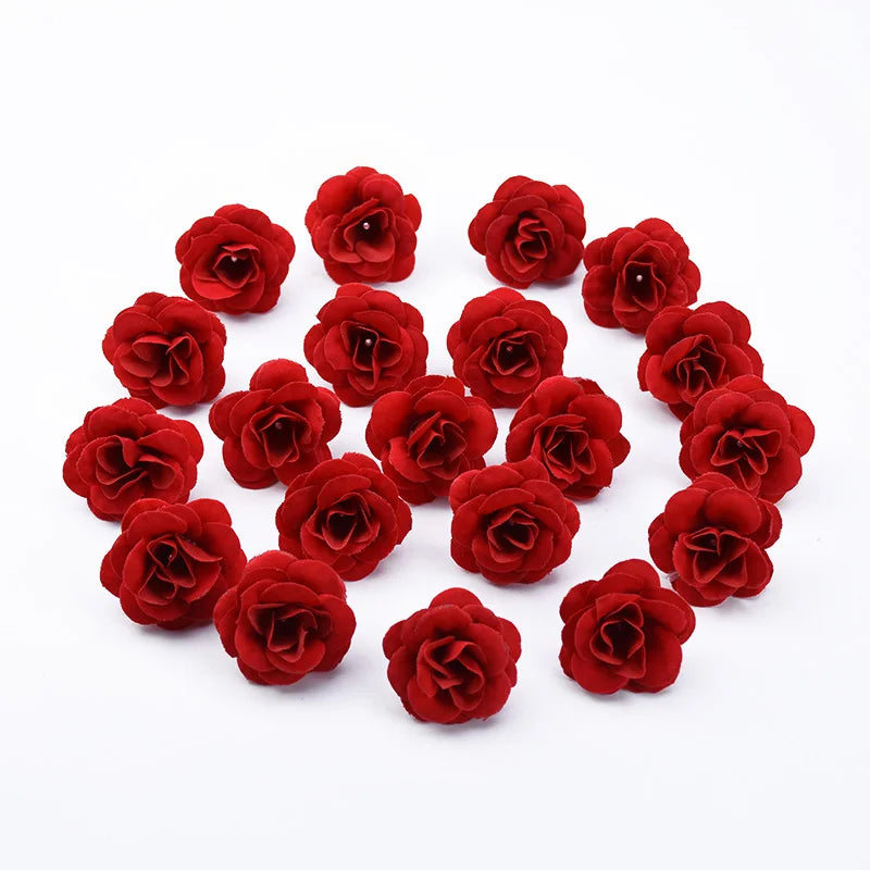 Afralia™ Silk Red Roses Head - Home Decor, Wedding, DIY Gifts