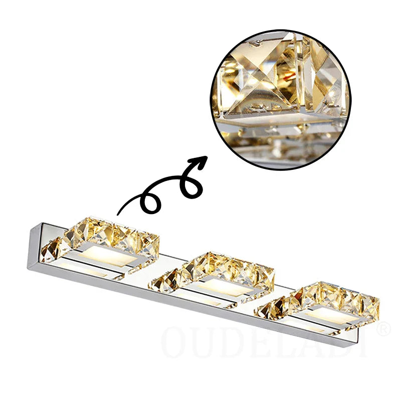 Afralia™ LED Mirror Light: Crystal Round Wall Lamps for Bathroom and Vanity