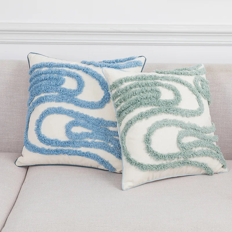 Afralia™ Striped Jacquard Linen Pillow Covers for Sofa Couch Bedroom Living Room