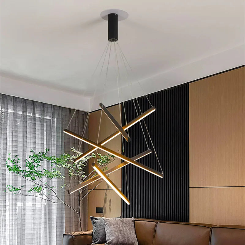 Afralia™ LED Stair Chandelier: Modern, Simple, Villa Hall, Hotel Decor, Indoor Lighting