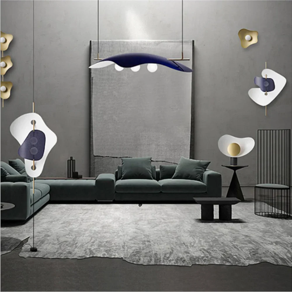 Afralia™ Glass Bubble Chandelier LED Nordic Design for Home Room in Blue