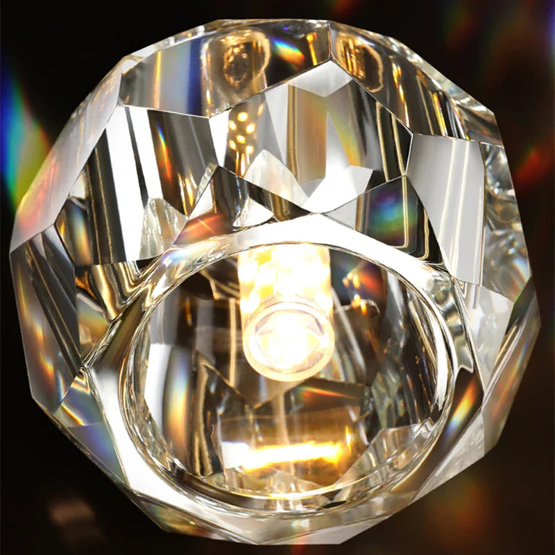 Afralia™ Diamond Crystal Copper LED Pendant Chandelier for Stylish Indoor Lighting.