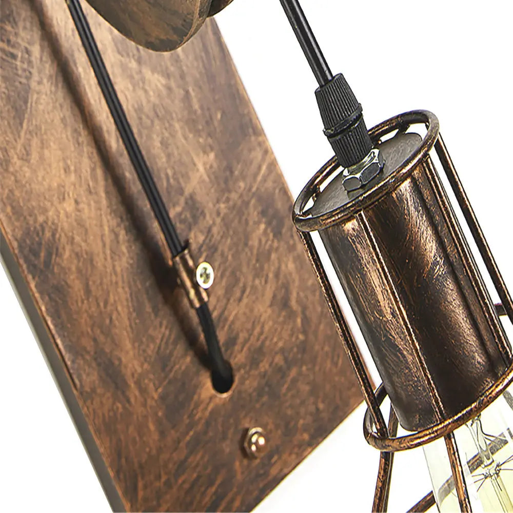 Afralia™ Industrial Pulley Wall Lamp Adjustable Sconce Light Fixture Loft Cafe Bar