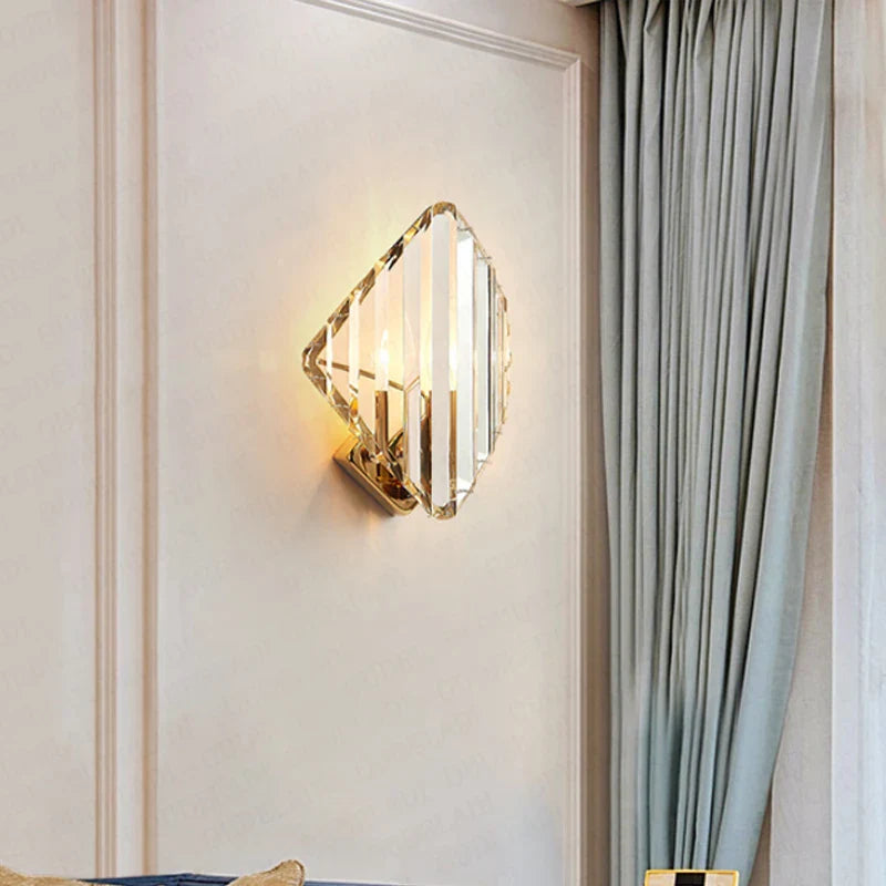 Afralia™ Nordic Crystal Wall Lamp for Living Room Bedroom Decor