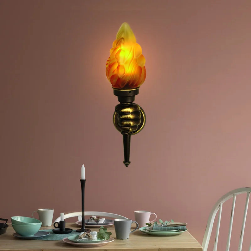 Afralia™ Flame Wall Sconce Outdoor Torch Light for Home Bar Restaurant