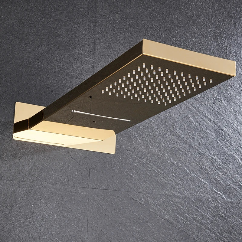 Afralia™ Golden 3-ways Shower Faucet Wall Mounted Mixer with Plastic Handshower