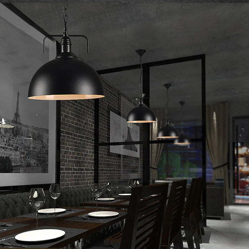 Afralia™ Iron Pendant Light Vintage Loft Bar Lighting Nordic Handing Lampshade