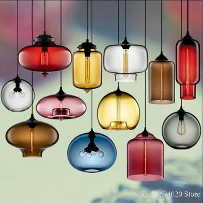 Afralia™ Nordic Glass Pendant Lamp Hanging Light for Home Decor