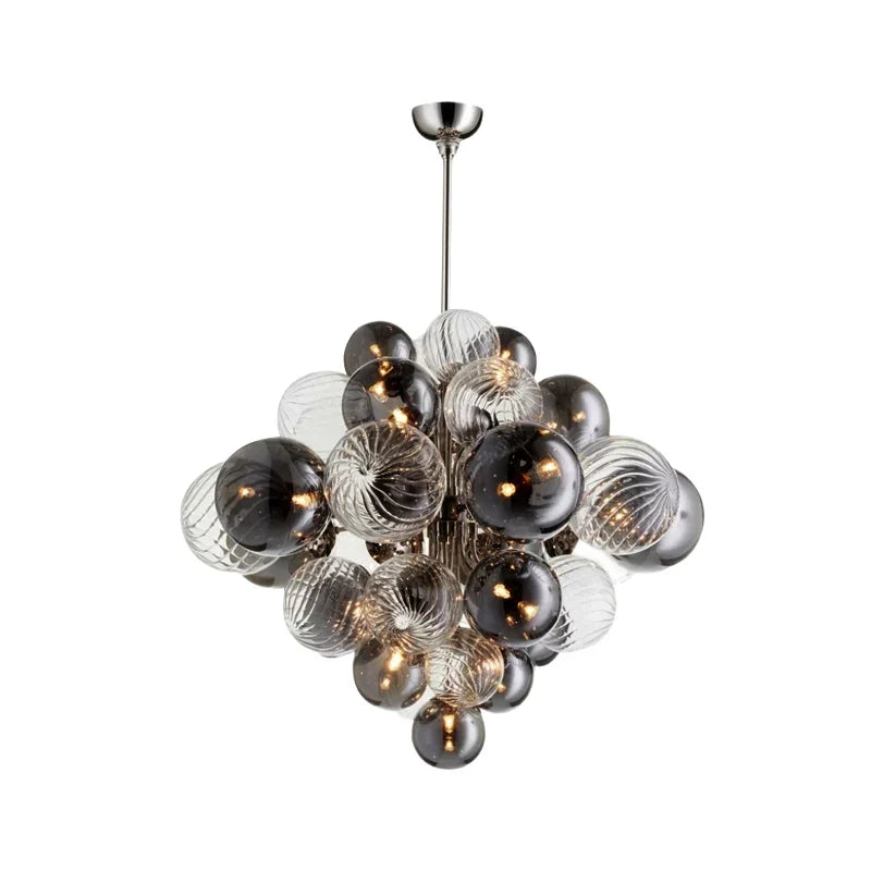 Afralia™ Glass Globe LED Chandelier: Nordic Luxury Metal Pendant Lighting for Living Room