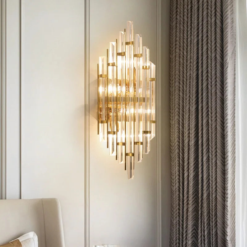 Afralia™ Elegant Crystal Wall Lamp for Living Room, Bedroom, and Aisle Lighting