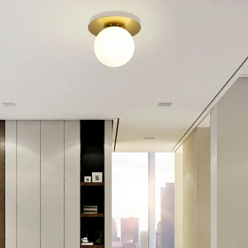 Glass Ball Ceiling Light Fixture for Bedroom Hallway Stairs - Afralia™ Home Lighting