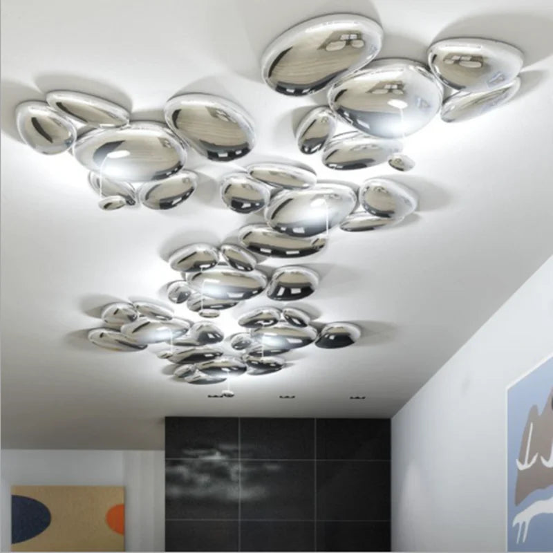 Afralia™ Water Drop Chrome LED Chandelier for Bedroom and Dining Room