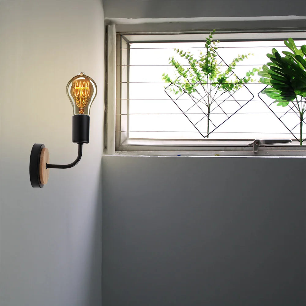 Afralia™ Modern Nordic Wooden Sconce Wall Lamp Indoor Home Light Fixture