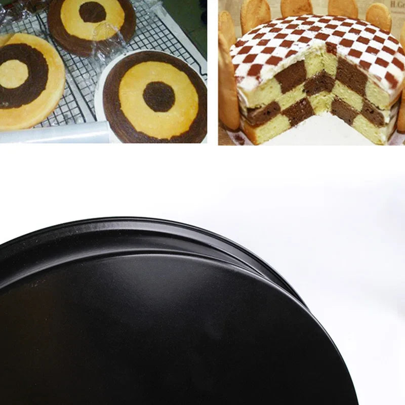 Afralia™ Checkerboard Cake Mold Set: 3pcs Non-Stick Baking Pan Divider DIY Bakeware