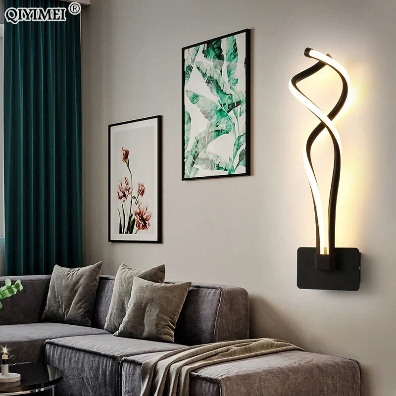 Afralia™ Modern Minimalist Wall Lamps LED Indoor Bedroom Lighting Black White-Luster Aisle Decor