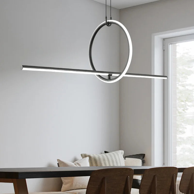 Afralia™ Geometric LED Pendant Light - Modern Minimalist Hanging Lamp for Home Decor