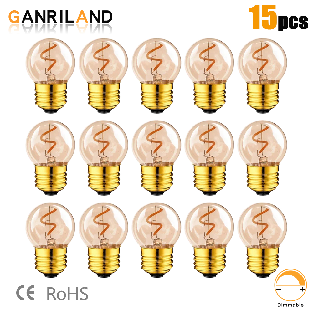 Afralia™ Spiral Filament LED Light Bulb G40 1W Dimmable E26 E27 2200K 10W Equivalent