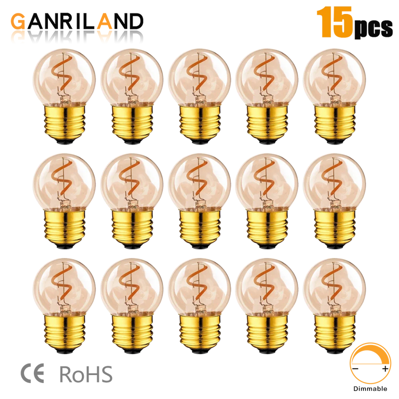 Afralia™ Spiral Filament LED Light Bulb G40 1W Dimmable E26 E27 2200K 10W Equivalent