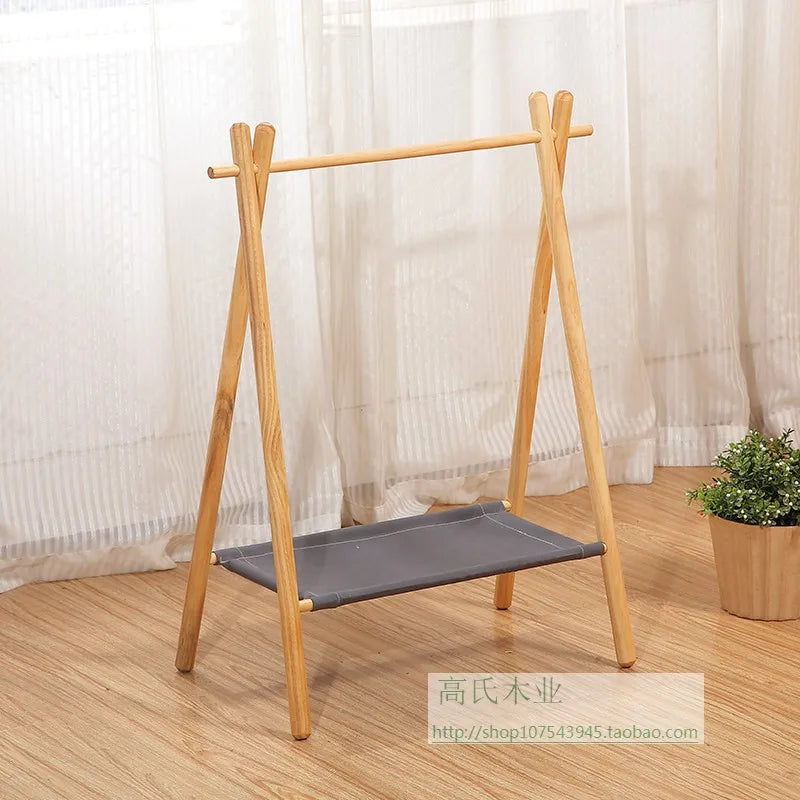 Afralia™ Pet Clothes Organizer & Storage Rack Wood Shelf for Home Living Room