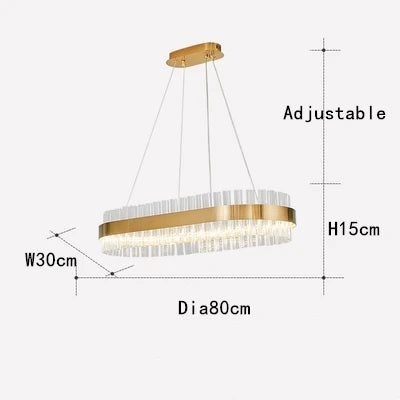 Afralia™ Crystal Chandelier LED Ring Lamp for Dining Living Room & Bedroom