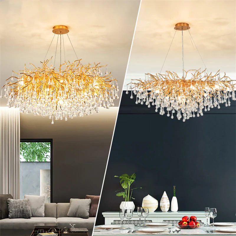 Afralia™ Crystal LED Ceiling Chandelier for Modern Luxury Decor