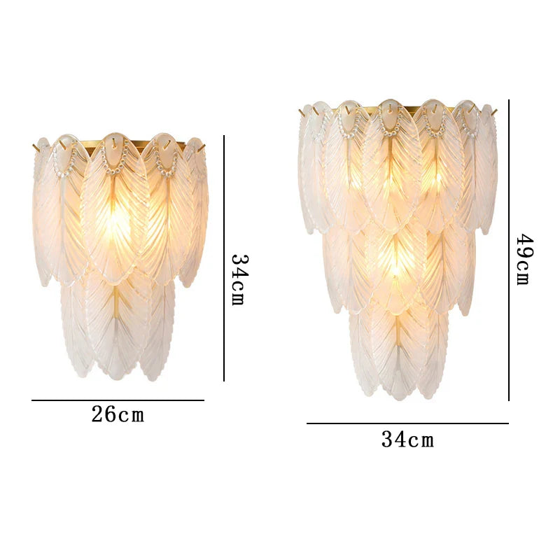 Afralia™ Crystal Feather Wall Lamp: Modern Luxury for Bedroom, Living Room & Restaurant