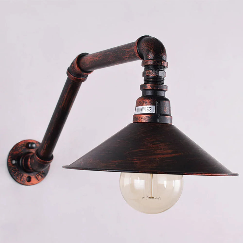 Afralia™ Water Pipe Wall Light Retro Iron Multi Lights E27 Vintage Industrial Loft