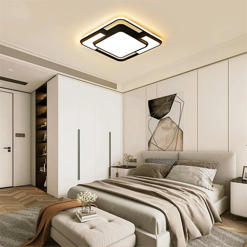 Afralia™ Geometry LED Ceiling Light: Modern Nordic Light Luxury for Living Room Decor