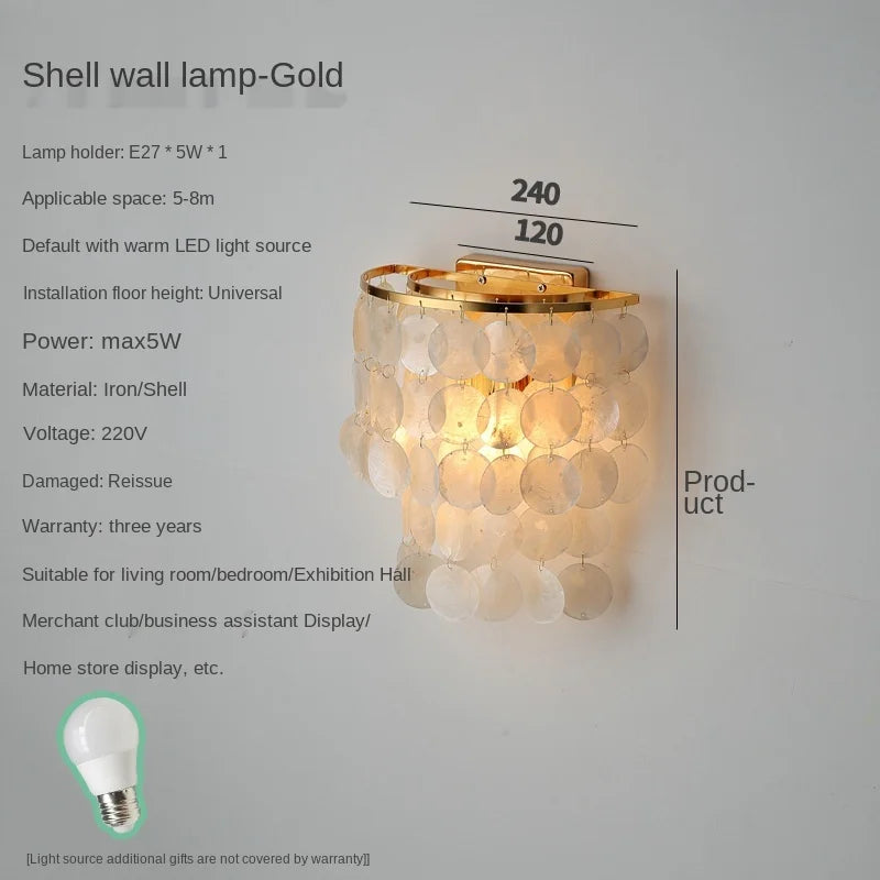 Afralia™ Shell Wall Sconce Lamps for Girl's Bedroom Decor and Wedding Lighting