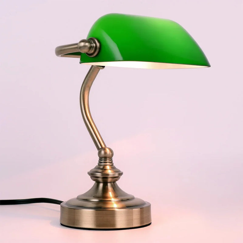 Afralia™ Retro G9 Mini Green Glass Table Lamp for Office, Library, and Living Room