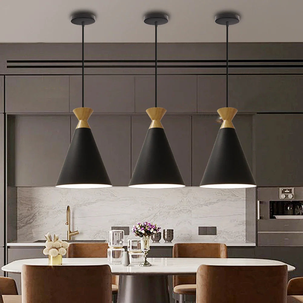 Afralia™ Nordic Aluminum Pendant Lights Modern E27 LED Hanging Kitchen Lamps Fixtures